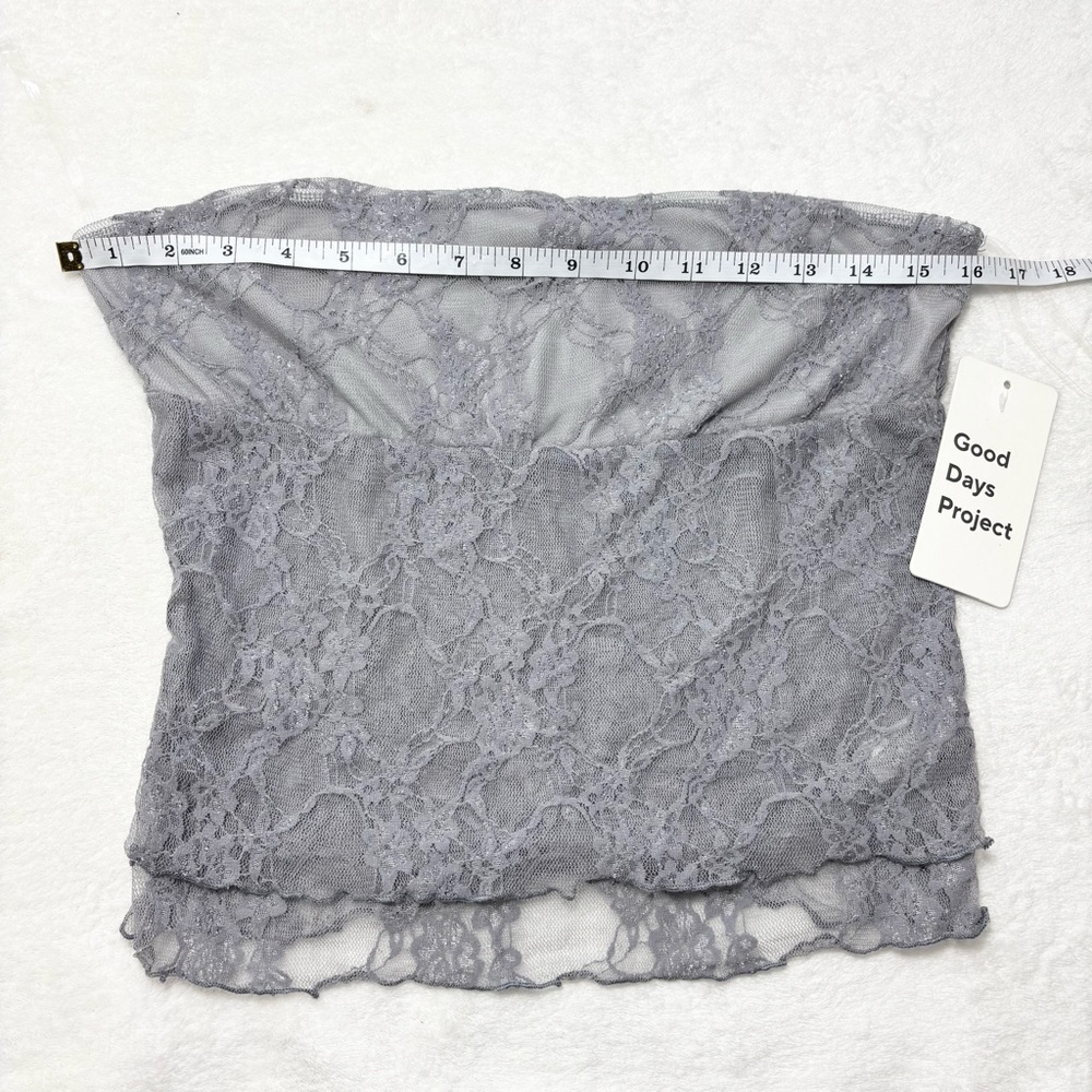 GOOD DAYS Project Gray Lace Tube Top size XL - Picture 3 of 7